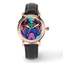 Cute Colorful Pug`s porträtt i popart stil