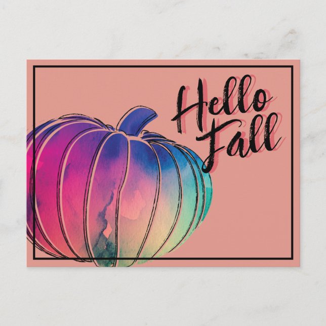 Cute Colorful Pumpkin Vykort (Framsida)
