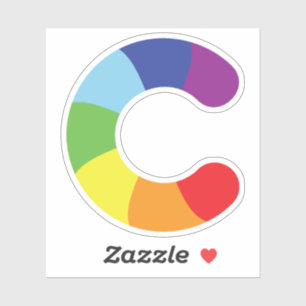 Cute Colorful Rainbow Alphabet C Klistermärken