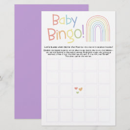 Cute Colorful Rainbow Baby Bingo Game Flyer