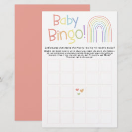 Cute Colorful Rainbow Baby Bingo Game Flyer