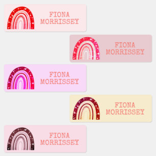Cute Colorful Rainbow Barn Namn Klistermärke