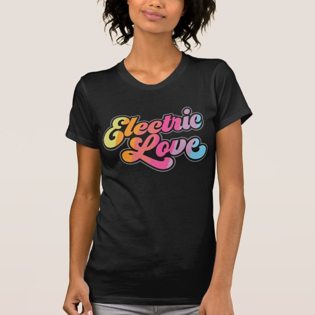 Cute Colorful Rainbow Electric Kärlek T Shirt (Framsida)