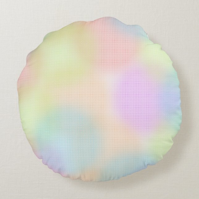 Cute Colorful Rainbow Geometric Circle Mönster Rund Kudde (Baksidan)