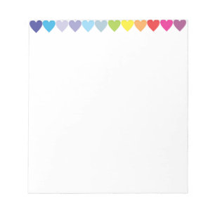 Cute Colorful Rainbow Heart Mönster Anteckningsblock