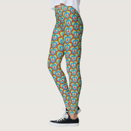 Cute Colorful Rainbow Hearts Mönster Leggings