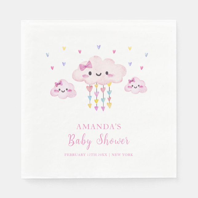 Cute Colorful RainDrop Baby Shower Pappersservett (Framsidan)