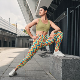 Cute Colorful Rand Chevron Workout Leggings