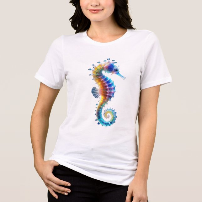Cute Colorful Seahorses T Shirt (Framsida)