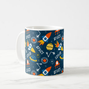 Cute Colorful Space Äventyr Mönster Kaffemugg