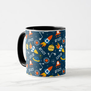 Cute Colorful Space Äventyr Mönster Mugg