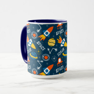 Cute Colorful Space Äventyr Mönster Mugg