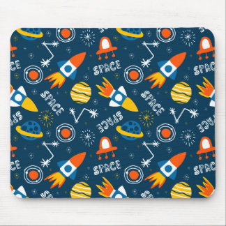 Cute Colorful Space Äventyr Mönster Musmatta