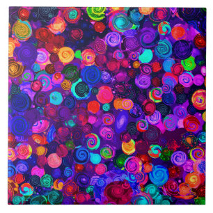 Cute colorful spiral cosmos mönster kakelplatta