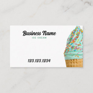 Cute Colorful Sprinkles on Ice Cream Cone Visitkort