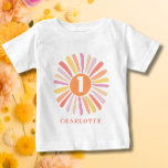 Cute Colorful Sunshine 1:a födelsedagsdagen Person T Shirt<br><div class="desc">Cute Colorful Sunshine 1:a födelsedag Personlig Baby t-shirt. Anpassa den här utformningen mycket enkelt med dina egna detaljer. Kolla in samlingen fullt för matchning av party-dekoration och inbjudningar för första födelsedag av ditt vackra baby. Lycklig anpassar sig!</div>