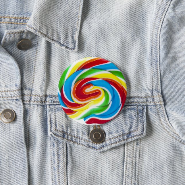 Cute Colorful Sweet Candy Rainbow Lollipop Knapp (In Situ)