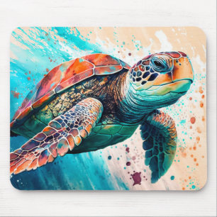 Cute Colorful Swimming Sea Turtle Musmatta