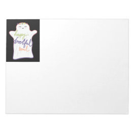 Cute Colorful Tecknad Ghost med Text Anteckningsbl Anteckningsblock