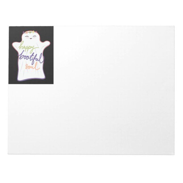 Cute Colorful Tecknad Ghost med Text Anteckningsbl Anteckningsblock (Framsida)