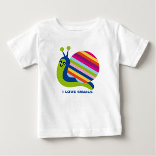 Cute Colorful Tecknad Stil Snigel-I Kärlek Snigel Tee