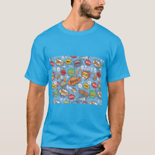 Cute Colorful Tecknad Tal Bubbles T Shirt