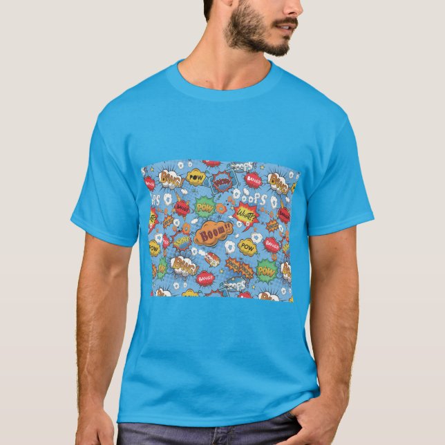 Cute Colorful Tecknad Tal Bubbles T Shirt (Framsida)