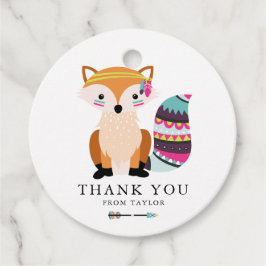 CUte Colorful Tribal Fox Barns födelsedag Tack Gåvor Etiketter