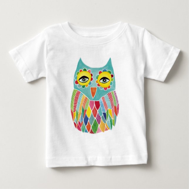 Cute Colorful Uggla Tee Shirt (Framsida)