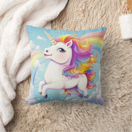 Cute Colorful Unicorns Rainbows Girly Kids Kudde
