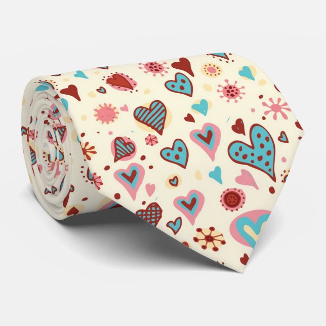 Cute Colorful Valentiness Hearts Mönster Slips (Rullad)