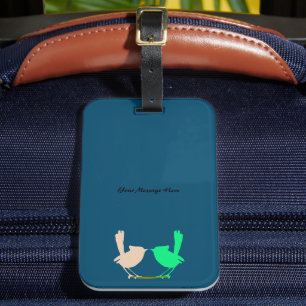 Cute Colorful Vår bird party Bagagebricka