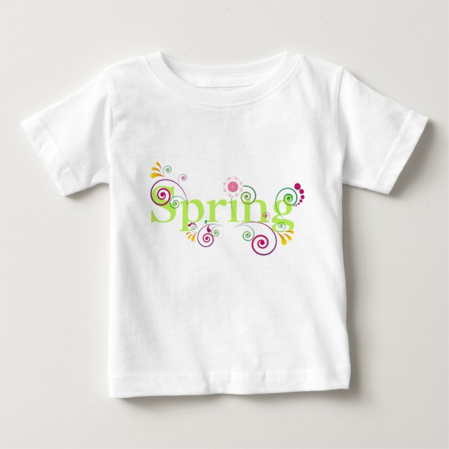 Cute Colorful Vår Botanical T Shirt (Framsida)