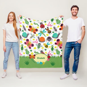 Cute Colorful Vår Insektra Mönster-barn Fleecefilt