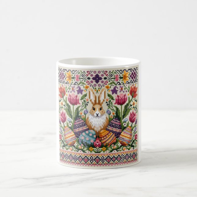 Cute/Colorful Vår/Påsk fair isle Kaffemugg (Center)