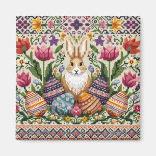 Cute/Colorful Vår/Påsk fair isle Magnet