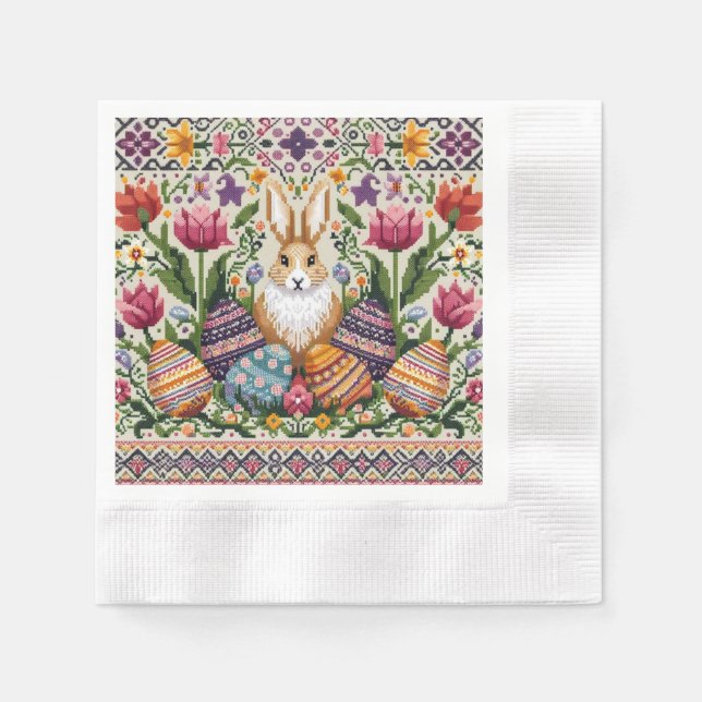 Cute/Colorful Vår/Påsk fair isle Pappersservett (Framsidan)
