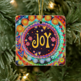 Cute Colorful Whimsiic Joy Roligt Inspiritivity Julgransprydnad Keramik