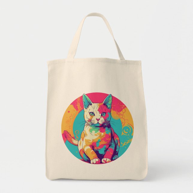 cute colorfull cat design  tygkasse (Framsidan)