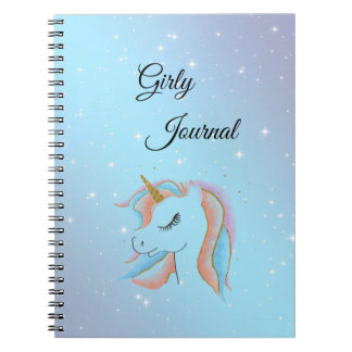 Cute,Colorfyl,Rainbow Unicorn,Star Night Anteckningsbok