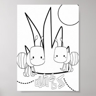 Cute Coloring Kryp Ants Poster
