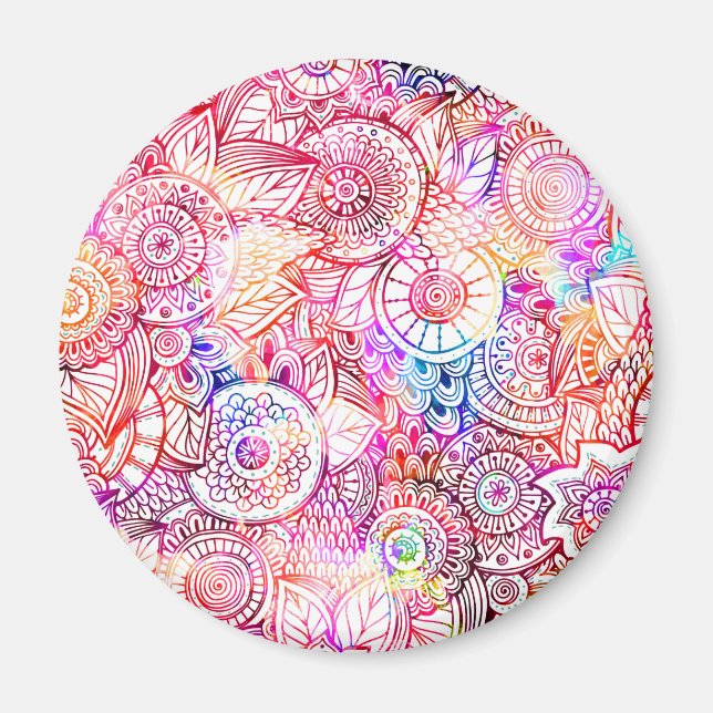 Cute colororal Tribal mönster Magnet (Framsidan)