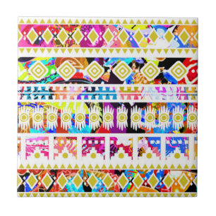 Cute colororbal aztec mönster kakelplatta