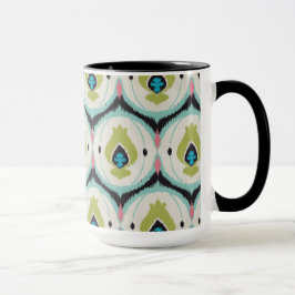 Cute colororent rosa mint ikat tribal mönster mugg