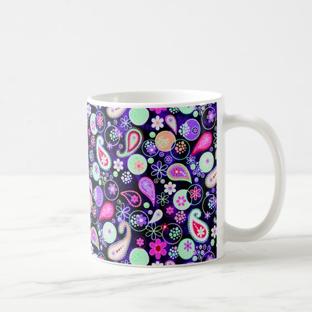 Cute Colororroful paisley mönster Kaffemugg (Höger)