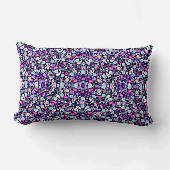 Cute Colororroful paisley mönster Lumbarkudde (Framsida)