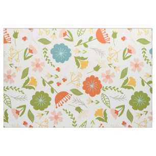 Cute Colorour Summer Flowers Seamless Mönster Tyg
