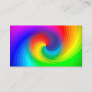 Cute Colorour Tie Dye Rainbow Swirl Art Mönster Visitkort