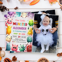 Cute Colorous Little Monster Birthday Photo