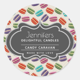 Cute Colorous Macarons Mönster Candle Soap Scent Runt Klistermärke